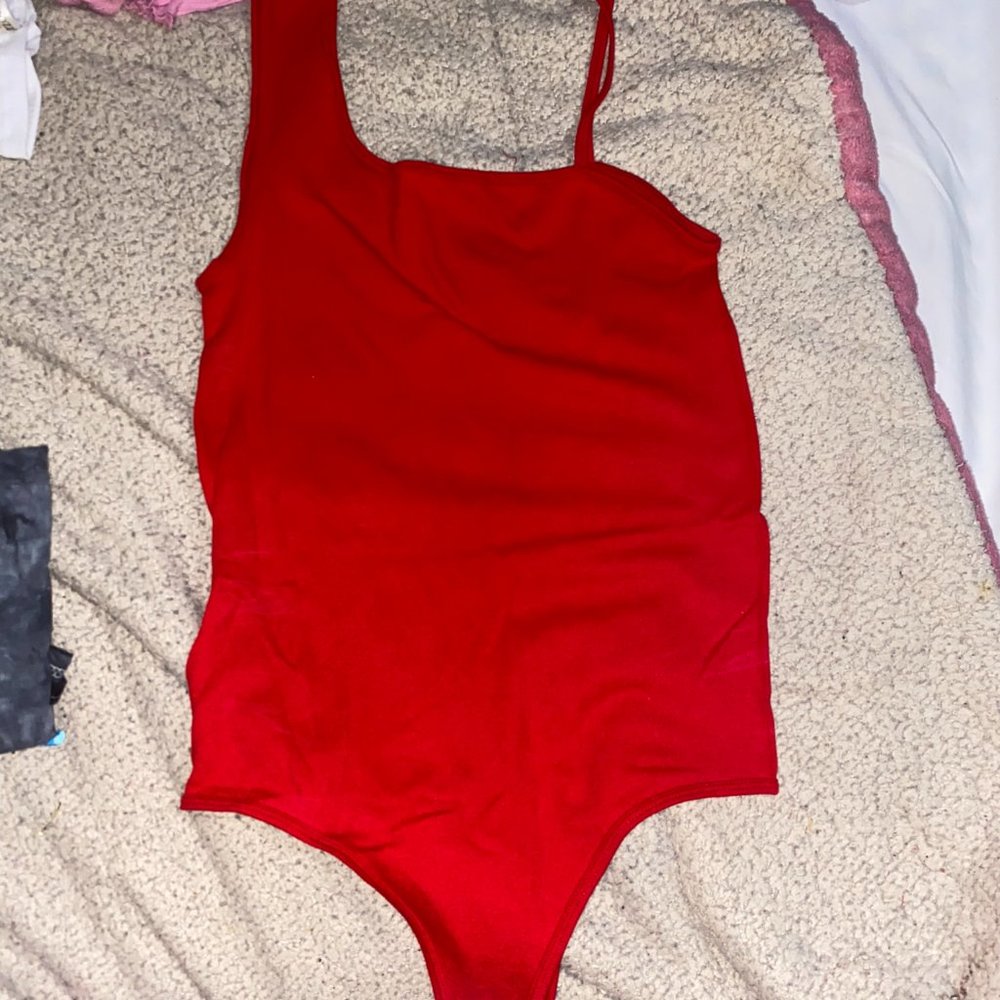 Women's red bodysuit size small medium